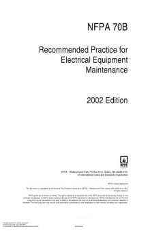 Nfpa 70B - Recommended Practice For Electrical Equipment Maintenance