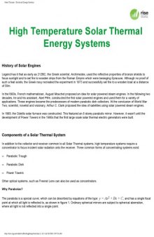 Solar Thermal - Electrical Energy Systems