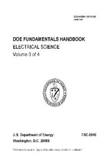 U.S. Department of Energy. Fundamentals Handbook. Electrical Science