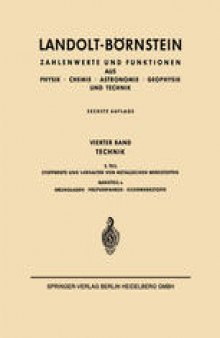 Landolt-Börnstein: Technik, 2. Teil, Bandteil a, Grundlagen · Prüfverfahren Eisenwerkstoffe, Teil 2