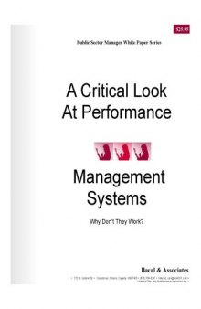 A Critical Look At Performance Management Systems - Why Don't They Work?