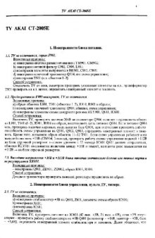 Телевизоры АКАI CТ 2005Е. Неисправности и ремонт