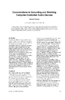 Considerations in grounding and shielding computer-controlled audio devices