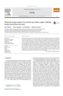 Advanced exergy analysis of an aircraft gas turbine engine: Splitting exergy destructions into parts