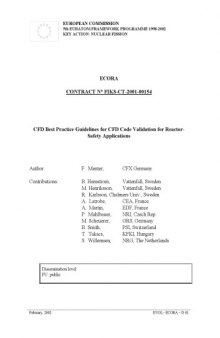 CFD Best Practice Guidelines for CFD Code Validation for Reactor- Safety Applications 