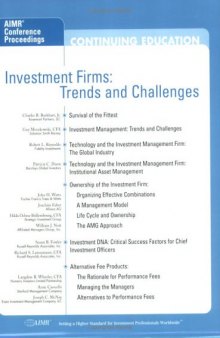 Investment Firms: Trends and Challenges