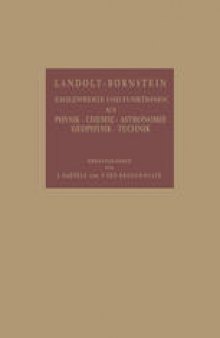 Landolt-Börnstein: Astronomie und Geophysik, Teil a