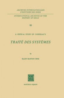 A Critical Study of Condillac’s Traité des Systèmes