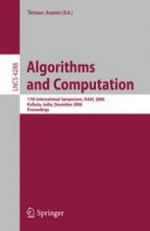 Algorithms and Computation: 17th International Symposium, ISAAC 2006, Kolkata, India, December 18-20, 2006. Proceedings
