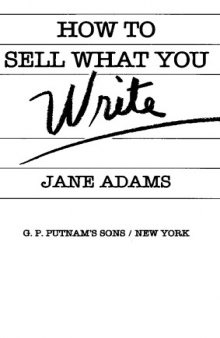 How to sell what you write