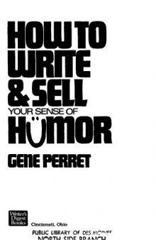 How to Write and Sell Your Sense of Humor