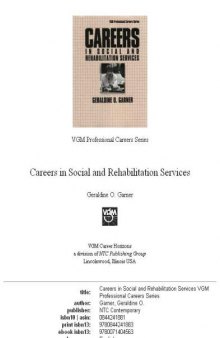 Careers in social and rehabilitation services