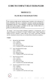 Guide to compact heat exchangers. Module 2.1. Plate heat exchangers types