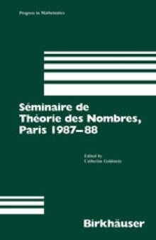 Séminaire de Théorie des Nombres, Paris 1987–88
