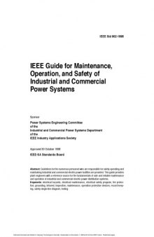 IEEE Guide for Maintenance, Operation & Safety of Industrial & Commercial Power Systems