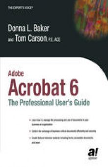 Adobe Acrobat 6: The Professional User’s Guide