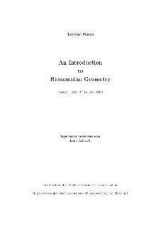 An introduction to Riemannian geometry