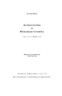 An Introduction to Riemannian Geometry