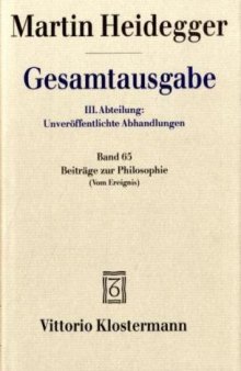 Beiträge zur Philosophie (Vom Ereignis) (1936-1938)