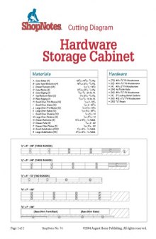 Hardware Storage Cabinet Cutting Diagram