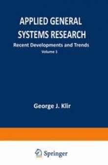 Applied General Systems Research: Recent Developments and Trends