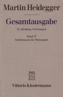 Einleitung in die Philosophie (Wintersemester 1928–29)