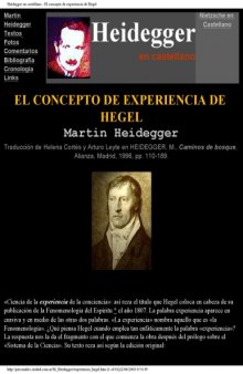 El concepto de experiencia de Hegel