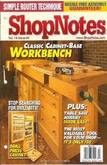 Woodworking Shopnotes 084 - Classic Cabinet Base Workbench
