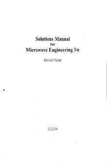 Microwave Engineering - Solutions Manual