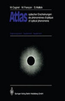 Atlas optischer Erscheinungen / Atlas de phénomènes d’optique / Atlas of Optical Phenomena: Ergänzungsband · Supplément · Supplement