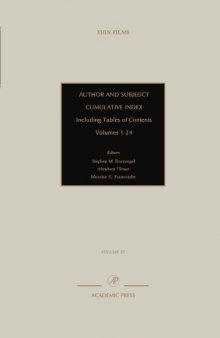 Author and Subject Cumulative Index Including Tables of Contents, Vols. 1–24