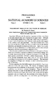 Preliminary Results on the Color of Nebulae (1916)(en)(5s)