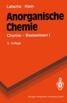 Anorganische Chemie: Chemie — Basiswissen I