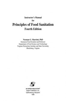 Instructor's manual for Principles of food sanitation, fourth edition