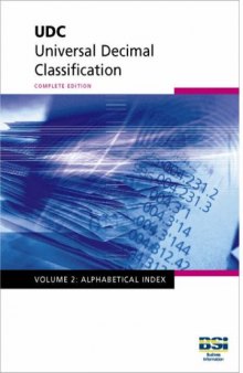 UDC - Universal Decimal Classification. Standard Edition Vol2
