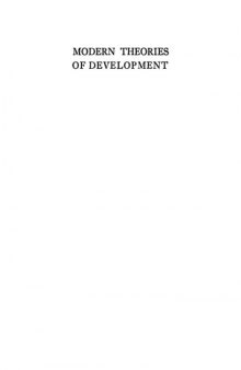 Modern theories of development: an introduction to theoretical biology 