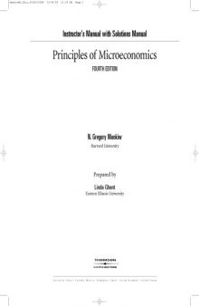 Principles of Microeconomics, Instructor's Manual with Solutions Manual