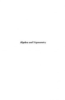 Algebra and Trigonometry (International Textbooks in Mathematics)