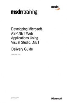 2310B Developing Microsoft ASP.NET Web Applications Using Visual Studio . NET
