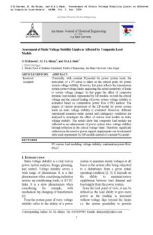 Assessment of Static Voltage Stability Limits as Affected by Composite Load  Models