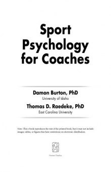 Sport psychology for coaches