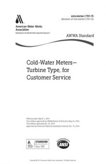 ANSI/AWWA C701-15 : cold-water meters--turbine type, for customer service