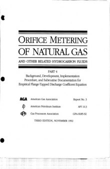 Orifice Metering of Natural Gas (AGA 3) Part 4