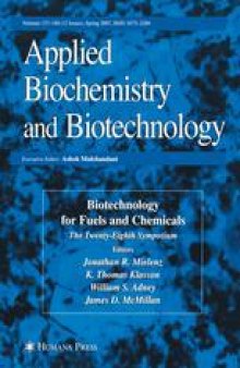 Applied Biochemistry and Biotecnology: The Twenty-Eighth Symposium Proceedings of the Twenty-Eight Symposium on Biotechnology for Fuels and Chemicals Held April 30–May 3, 2006, in Nashville, Tennessee