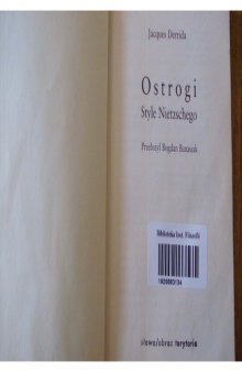 Ostrogi: style Nietzschego