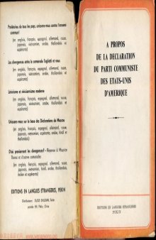 A propos de la declaration du parti communiste des Etats-unis d'Amerique: editorial du Renmin Ribao, 8 mars, 1963