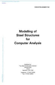 Modelling of Steel Structures for Computer Analysis