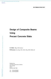 SCI P287: Design of Composite Beams using Precast Concrete Slabs 