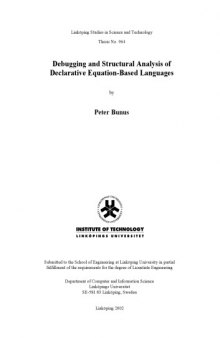 Debugging and structural analysis of declarative equation-based languages