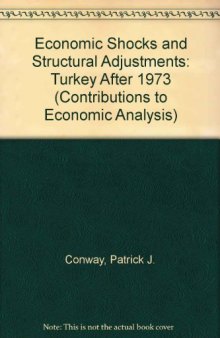 Economic shocks and structural adjustments : Turkey after 1973